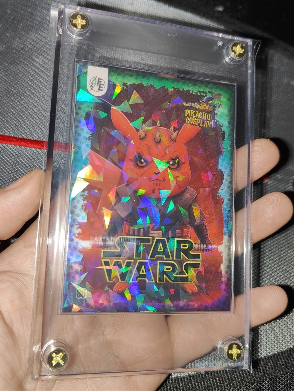 Darth Maul Star Wars holo encased Pikachu Cosplay Horror card Doujin Pokemon